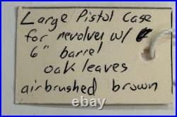 Hand Crafted Tooled Leather Large Gun Revolver Case Oak Leaf Heirloom Quality