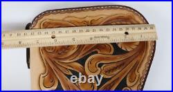 Hand Crafted Tooled Leather Medium Gun Rug Case Western Floral Fleece Lined Hand Crafted Tooled Leather Medium Gun Rug Case Western Floral Fleece Lined