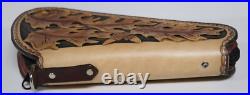 Hand Crafted Tooled Oak Leaf Medium Gun Revolver Case Rug Brown Heirloom Quality Hand Crafted Tooled Oak Leaf Medium Gun Revolver Case Rug Brown Heirloom Quality