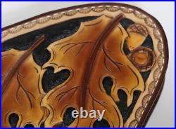 Hand Crafted Tooled Oak Leaf Medium Gun Revolver Case Rug Brown Heirloom Quality Hand Crafted Tooled Oak Leaf Medium Gun Revolver Case Rug Brown Heirloom Quality