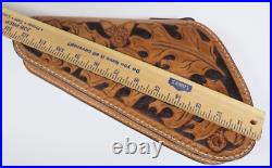 Hand Crafted Tooled Oak Leaf Medium Gun Revolver Case Rug Brown Heirloom Quality Hand Crafted Tooled Oak Leaf Medium Gun Revolver Case Rug Brown Heirloom Quality