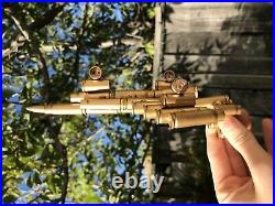 Hand Crafted Welded Gold Tone Bullet Case Gun Shell Airplane Trench Art