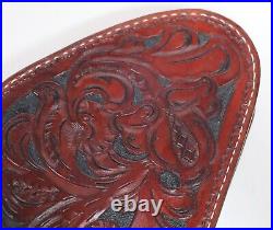 Hand Crafted Western Tooled Medium Gun Revolver Case Rug Brown Heirloom Quality