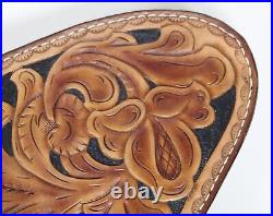 Hand Crafted Western Tooled Medium Gun Revolver Case Rug Brown Heirloom Quality Hand Crafted Western Tooled Medium Gun Revolver Case Rug Brown Heirloom Quality