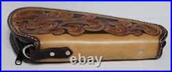 Hand Crafted Western Tooled Medium Gun Revolver Case Rug Brown Heirloom Quality Hand Crafted Western Tooled Medium Gun Revolver Case Rug Brown Heirloom Quality