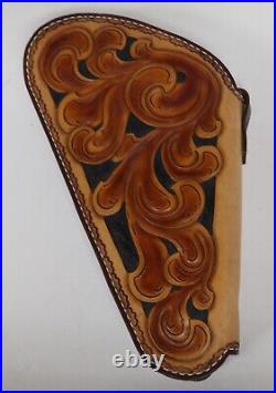 Hand Crafted Western Tooled Medium Gun Revolver Case Rug Brown Heirloom Quality Hand Crafted Western Tooled Medium Gun Revolver Case Rug Brown Heirloom Quality