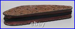 Hand Crafted Western Tooled Medium Gun Revolver Case Rug Brown Heirloom Quality Hand Crafted Western Tooled Medium Gun Revolver Case Rug Brown Heirloom Quality