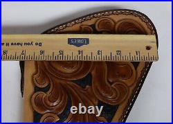 Hand Crafted Western Tooled Medium Gun Revolver Case Rug Brown Heirloom Quality Hand Crafted Western Tooled Medium Gun Revolver Case Rug Brown Heirloom Quality