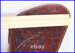 Hand Crafted Western Tooled Medium Gun Revolver Case Rug Brown Heirloom Quality