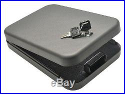 Hand Gun Safe Storage Key Lock Box Large Pistol TSA Travel Jewelry Case Security