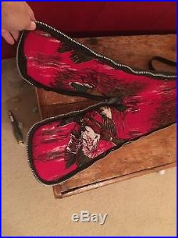 Hand Made Black Leather Gun Case Duck From Red Head scene Padded 50 x 7