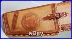 Hand Tooled Leather Gun Rifle Case Both Sides Tooled Lined, Great Stitching