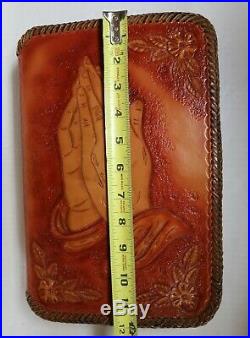 Hand Tooled Leather Gun Rug Bible Book Cover Style Concealed Carry Case New
