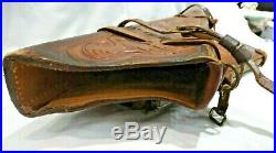 Hand Tooled Leather Scabbard Shotgun/Rifle Horseback Gun Case Adjustable Vtg