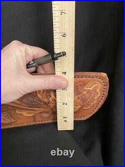 Hand Tooled Rifle Cover Scabbard Shotgun Sleeve Genuine Leather Case Brown