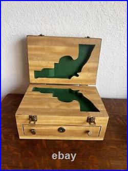 Hand-made Hand-crafted Wooden Gun Box With Key