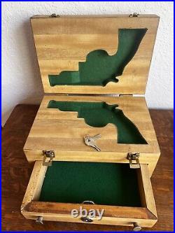 Hand-made Hand-crafted Wooden Gun Box With Key