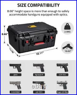 Handgun Case 18 Holds 5 Guns 12 Mags 31 Bullets Waterproof Shockproof CVLIFE
