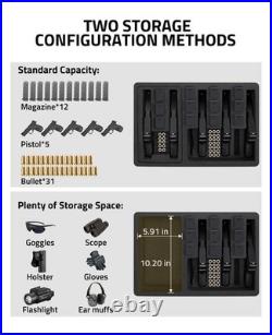 Handgun Case 18 Holds 5 Guns 12 Mags 31 Bullets Waterproof Shockproof CVLIFE