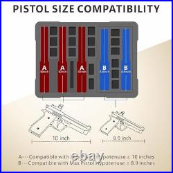 Handgun Case for Multiple Pistols & Mags TSA Approved Waterproof Hard Shell, F