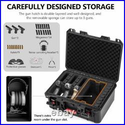 Handgun Cases 5 Pistol 21 Magazine Pre Cut Shockproof Waterproof Hard Handguns