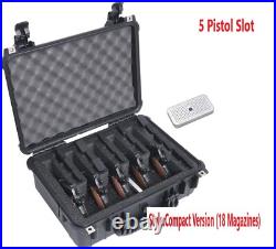 Handgun Gun Revolver Pistol Hard Case Waterproof Box Travel Lockable Foam Tray