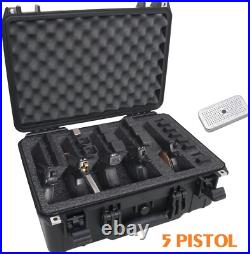 Handgun Gun Revolver Pistol Hard Case Waterproof Box Travel Lockable Foam Tray