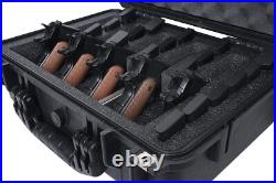 Handgun Gun Revolver Pistol Hard Case Waterproof Box Travel Lockable Foam Tray