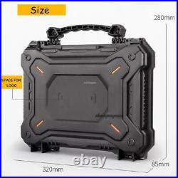 Handgun Hard Case Shell Tactical Pistol Carry Bag Lockable Waterproof Foam Black