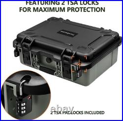 Handgun Hard Case TSA Locking Waterproof Pre-Cut Foam Silica Gel