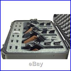 Handgun Storage Case 6 Four Gun Pistol Magazine, Hard Padded Waterproof Lockable