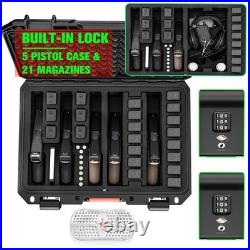 Hard Gun Case Handgun Pistol Shockproof Waterproof TSA Locks Black Kinghardcase
