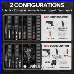 Hard Gun Case Handgun Pistol Shockproof Waterproof TSA Locks Black Kinghardcase