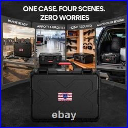 Hard Gun Case Handgun Pistol Shockproof Waterproof TSA Locks Black Kinghardcase