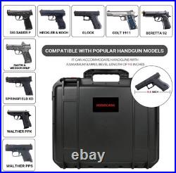 Hard Gun Case for 4 Handgun Pistols Holds 4 Pistol Case & 24 Magazines, Pre