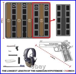 Hard Gun Case for 4 Handgun Pistols Holds 4 Pistol Case & 24 Magazines, Pre