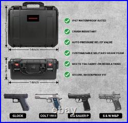 Hard Gun Case for 4 Handgun Pistols Holds 4 Pistol Case & 24 Magazines, Pre