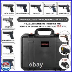 Hard Gun Case for Handgun Pistol TSA Approved with 2 Locks Holds Multi Pisto