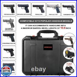 Hard Gun Case for Handgun Pistol TSA Approved with 2 Locks Holds Multi Pisto