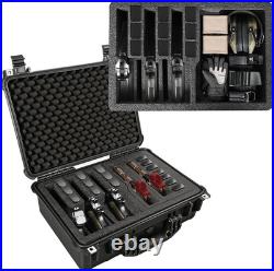 Hard Gun Case for Handguns, Lockable Pistol Case Holds Multiple Pistols & Magazin