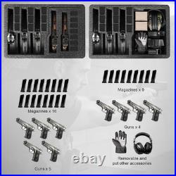 Hard Gun Case for Handguns, Lockable Pistol Case Holds Multiple Pistols & Magazin