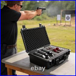 Hard Gun Case for Handguns, Lockable Pistol Case Holds Multiple Pistols & Magazin