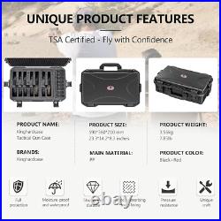 Hard Pistol Cases Waterproof Compatible with 7 Pistols & 16 Magazines Durable Gu Hard Pistol Cases Waterproof Compatible with 7 Pistols & 16 Magazines Durable Gu