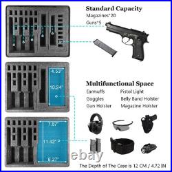 Hard Pistol Cases for 5 Pistols Multi Pistol Case with 20 Magazines Pre-Cut Hard Pistol Cases for 5 Pistols Multi Pistol Case with 20 Magazines Pre-Cut