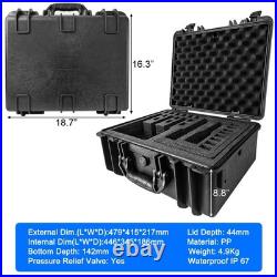 Hard Pistol Cases for 5 Pistols Multi Pistol Case with 20 Magazines Pre-Cut Hard Pistol Cases for 5 Pistols Multi Pistol Case with 20 Magazines Pre-Cut