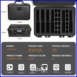 Hard Pistol Gun Case for Multiple Handguns & Magazines, Waterproof, Hard Shell