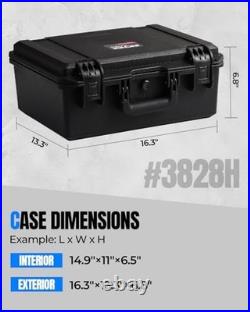 Hard Shell Gun Case for 3/5/8 Handguns, Waterproof Pistol Carrying Case, TSA Loc