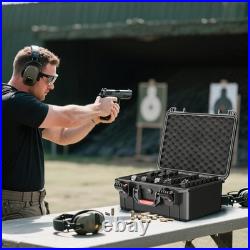 Hard Waterproof Gun Case, TSA-Approved Pistol Holder, Lockable with Foam, Heavy