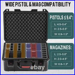 Hard Waterproof Gun Case, TSA-Approved Pistol Holder, Lockable with Foam, Heavy