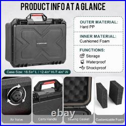 Hard Waterproof Gun Case, TSA-Approved Pistol Holder, Lockable with Foam, Heavy